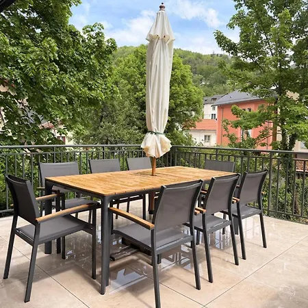 Cosy Terrasse 6 Pers Ax Thermes Centre Parking 阿克斯莱泰尔姆